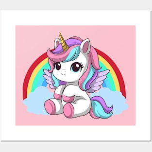 Kawaii Unicorn 2 Posters and Art